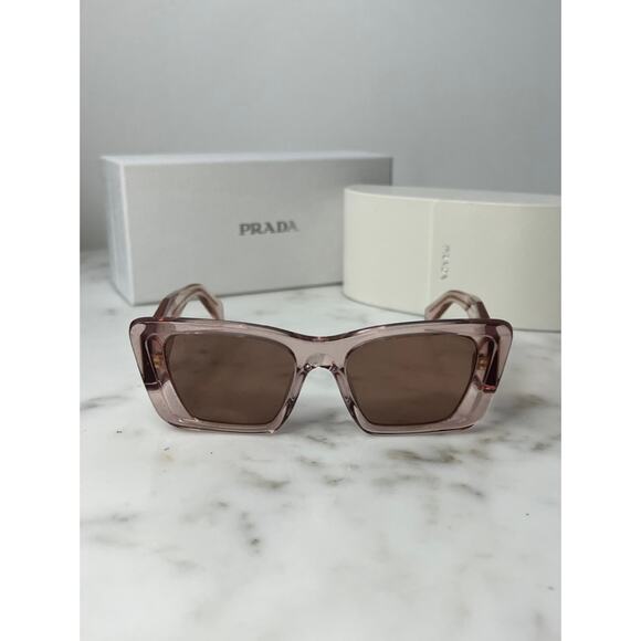 NEW Prada PR08YS Symbole Sunglasses in Peach Pink - Picture 5 of 9